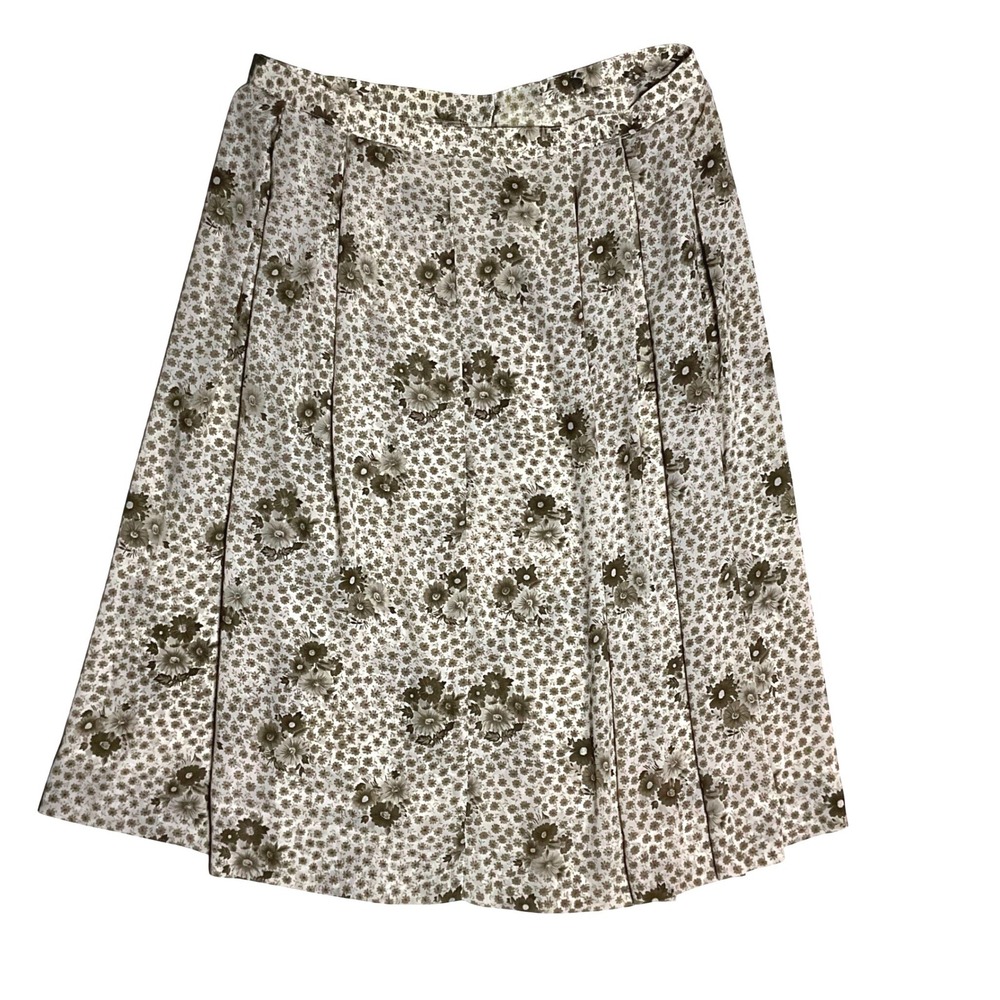 Vintage DALTON Floral skirt brown ILGWU 12 boho cottage core coquette 70's retro